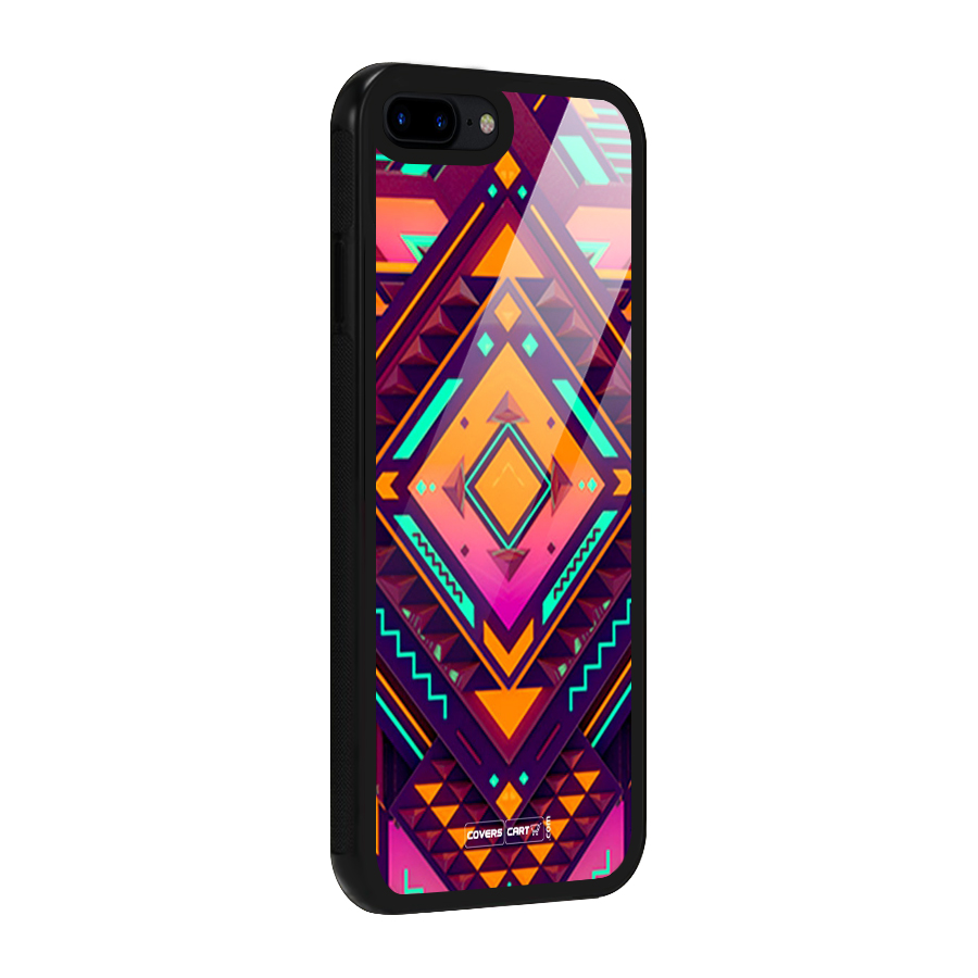 Creative Rhombus Glass Back Case for iPhone 8 Plus