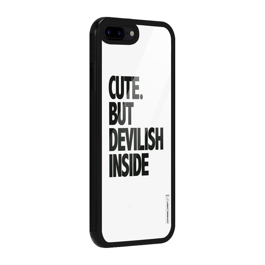 Cute But Devil Glass Back Case for iPhone 8 Plus