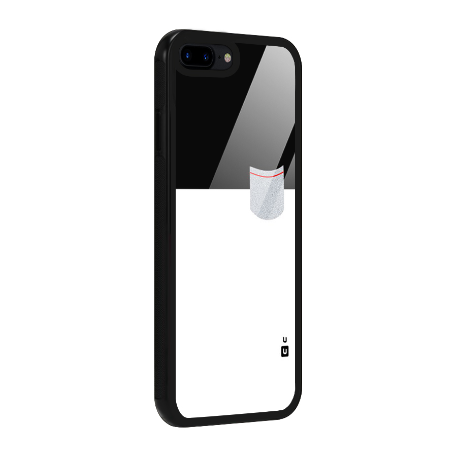 Cute Pocket Simple Glass Back Case for iPhone 8 Plus