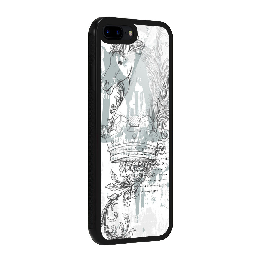 Designous-Vintage Glass Back Case for iPhone 8 Plus