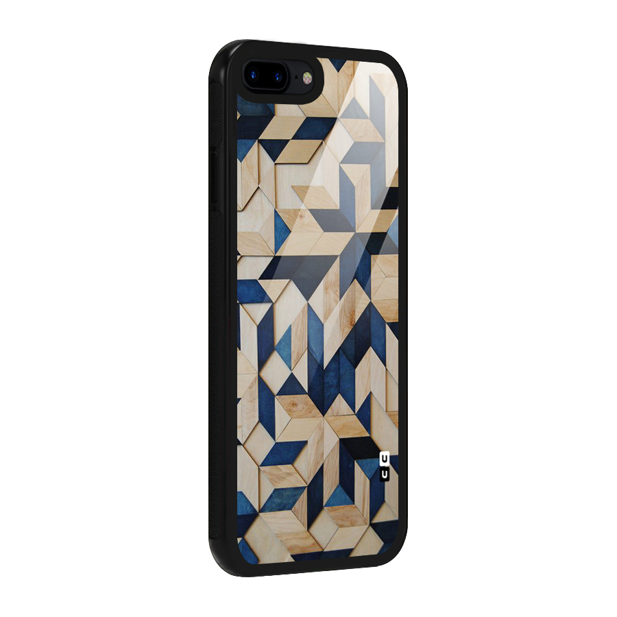 Disorted Wood Blue Glass Back Case for iPhone 8 Plus