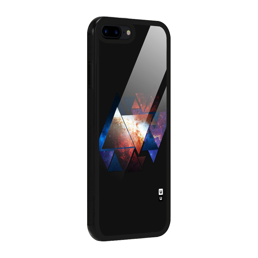 Fire Galaxy Triangles Glass Back Case for iPhone 8 Plus