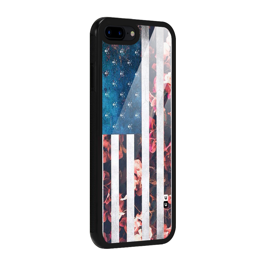 Flag Stripes Glass Back Case for iPhone 8 Plus