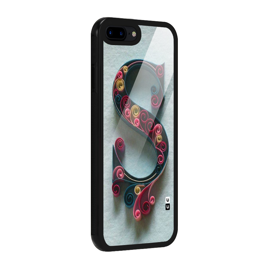 Floral Alphabet Glass Back Case for iPhone 8 Plus