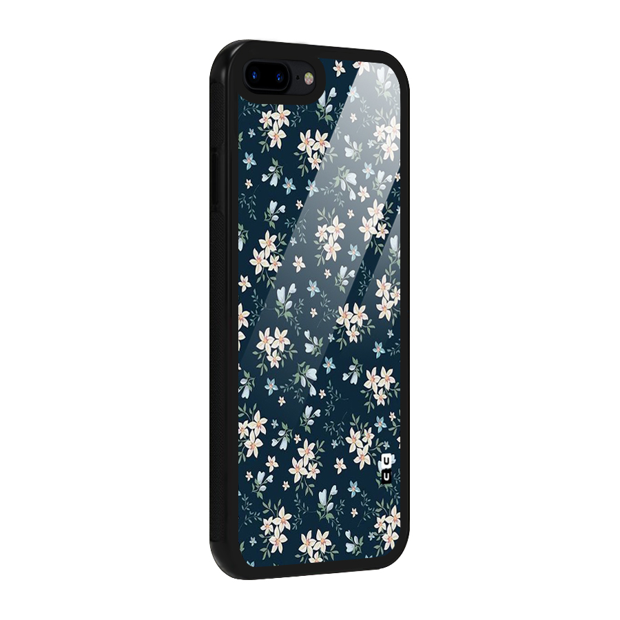 Floral Blue Bloom Glass Back Case for iPhone 8 Plus