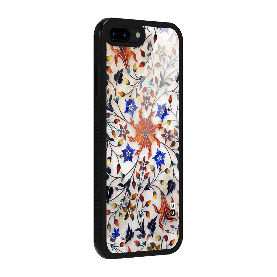 Floral Vintage Bloom Glass Back Case for iPhone 8 Plus