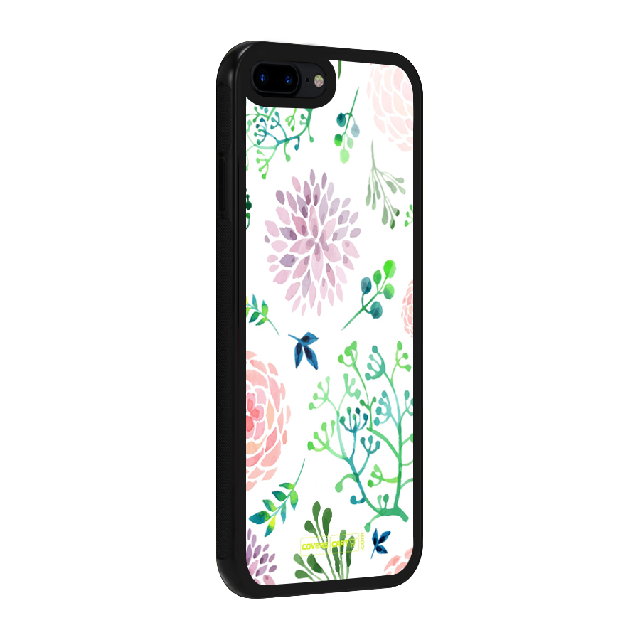 Fresh Floral Glass Back Case for iPhone 8 Plus
