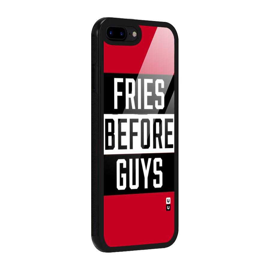 Fries Love Stripes Glass Back Case for iPhone 8 Plus