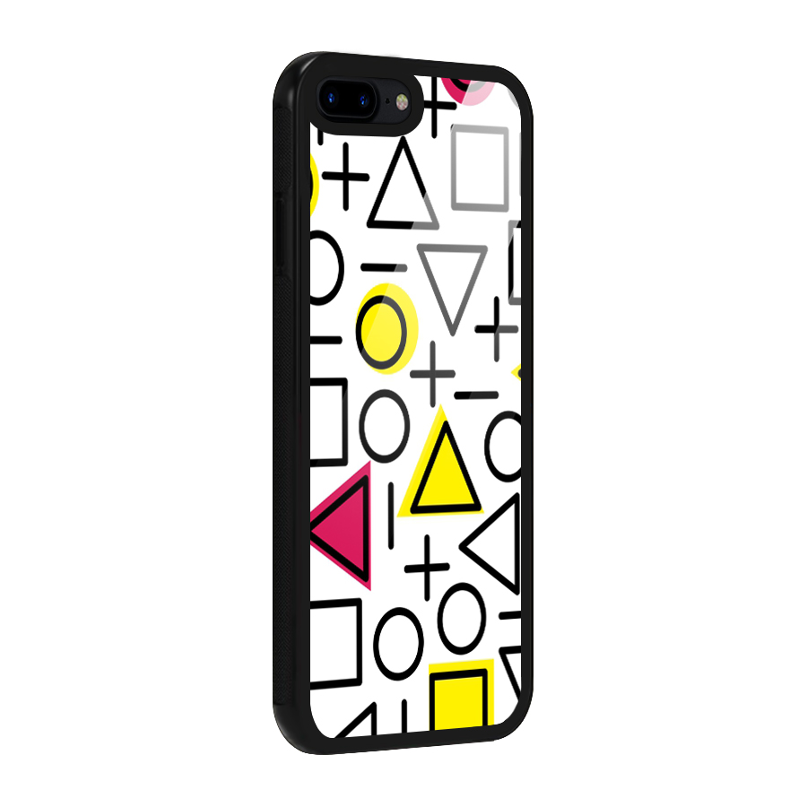 Geometry Pattern Glass Back Case for iPhone 8 Plus