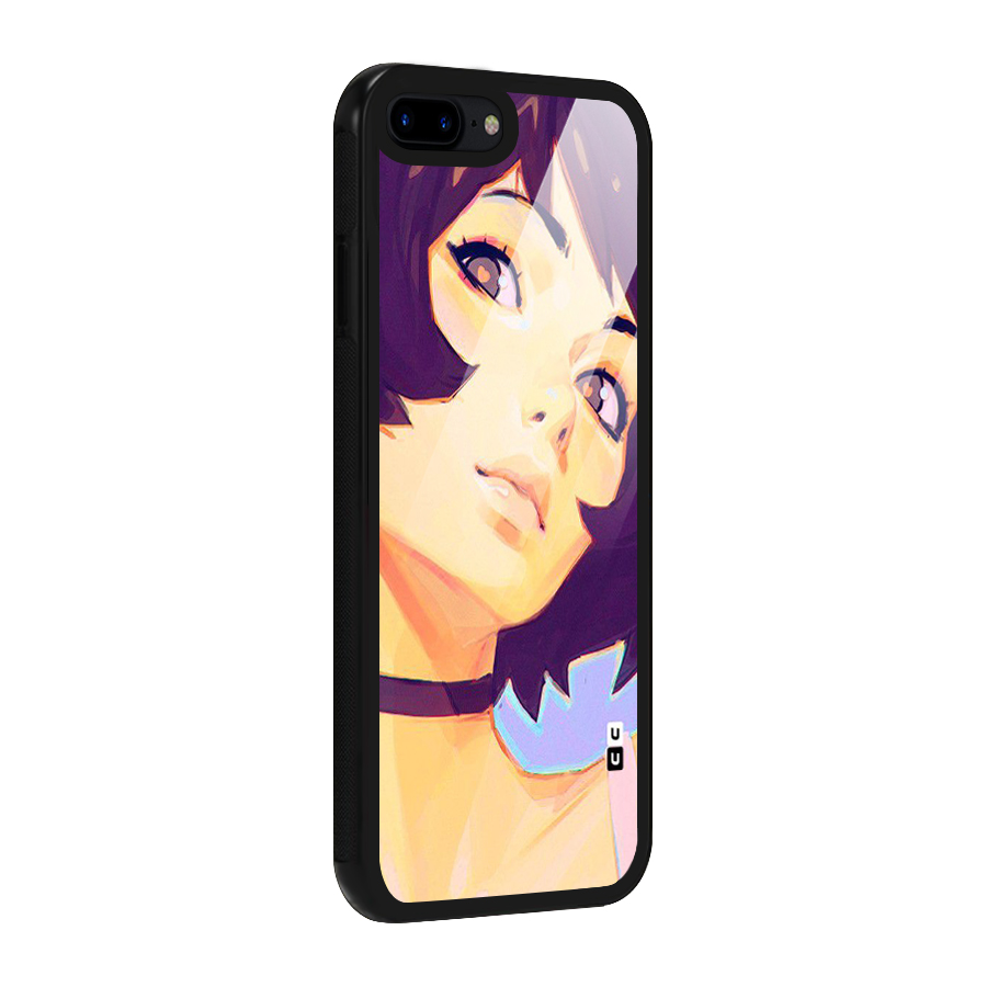 Girl Face Art Glass Back Case for iPhone 8 Plus