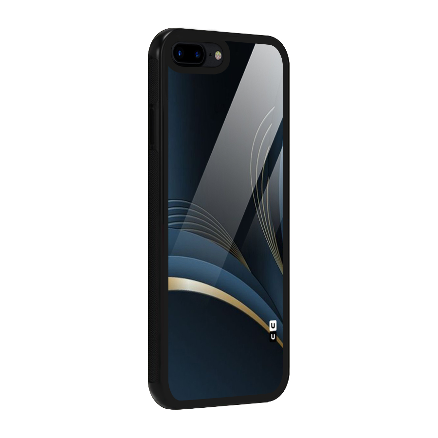 Gold Blue Beauty Glass Back Case for iPhone 8 Plus