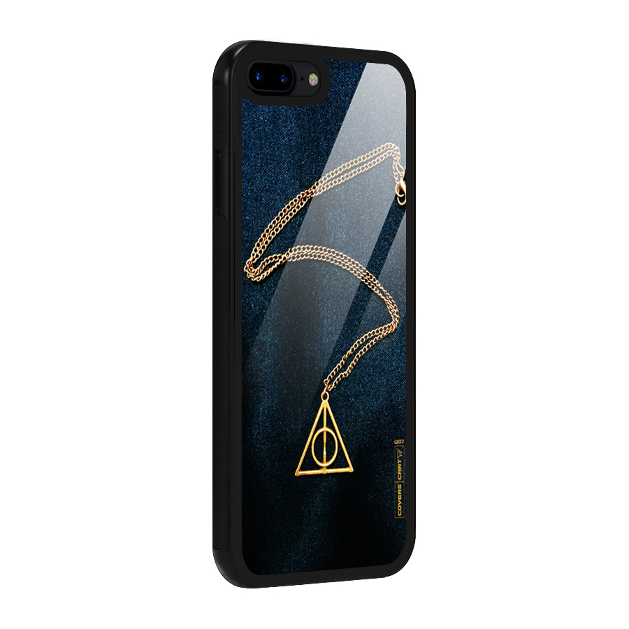 Golden Chain Glass Back Case for iPhone 8 Plus
