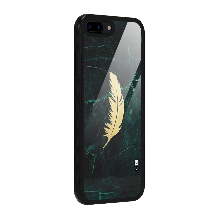 Golden Leaf Glass Back Case for iPhone 8 Plus