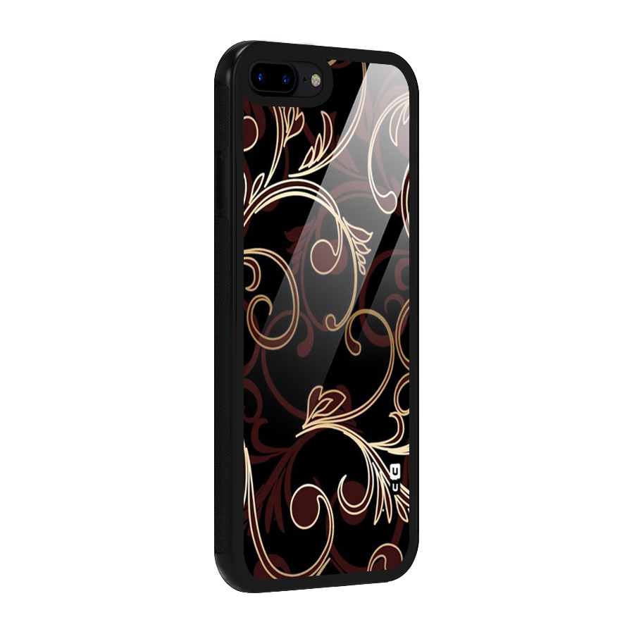 Golden Maroon Beauty Glass Back Case for iPhone 8 Plus