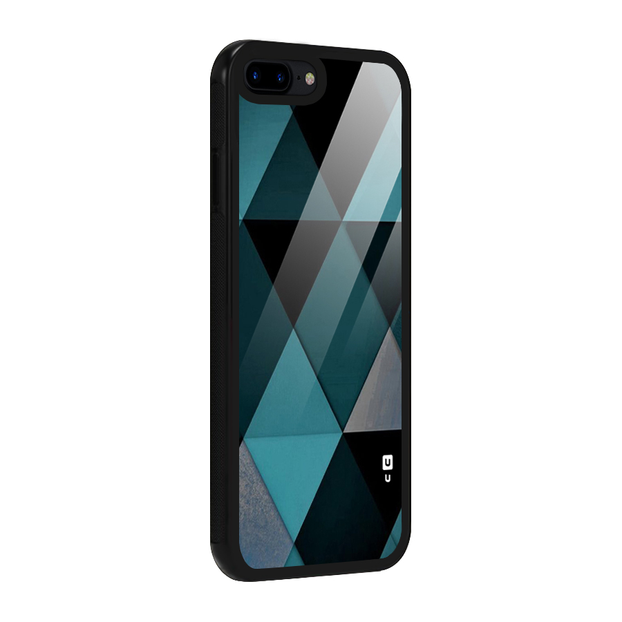 Green Black Shapes Glass Back Case for iPhone 8 Plus