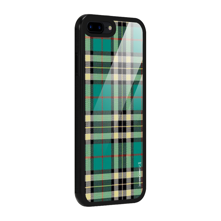 Green Check Glass Back Case for iPhone 8 Plus