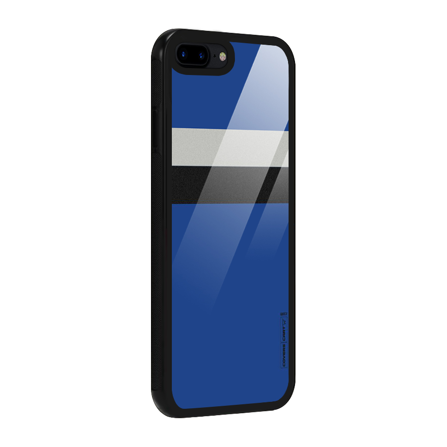 Grey Black Strips Glass Back Case for iPhone 8 Plus