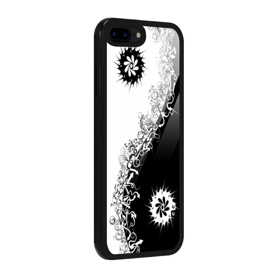 Half Peace Design Glass Back Case for iPhone 8 Plus