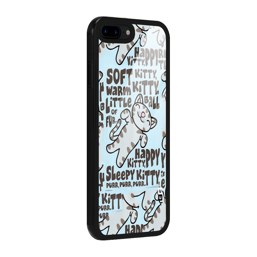 Kitty Pattern Glass Back Case for iPhone 8 Plus