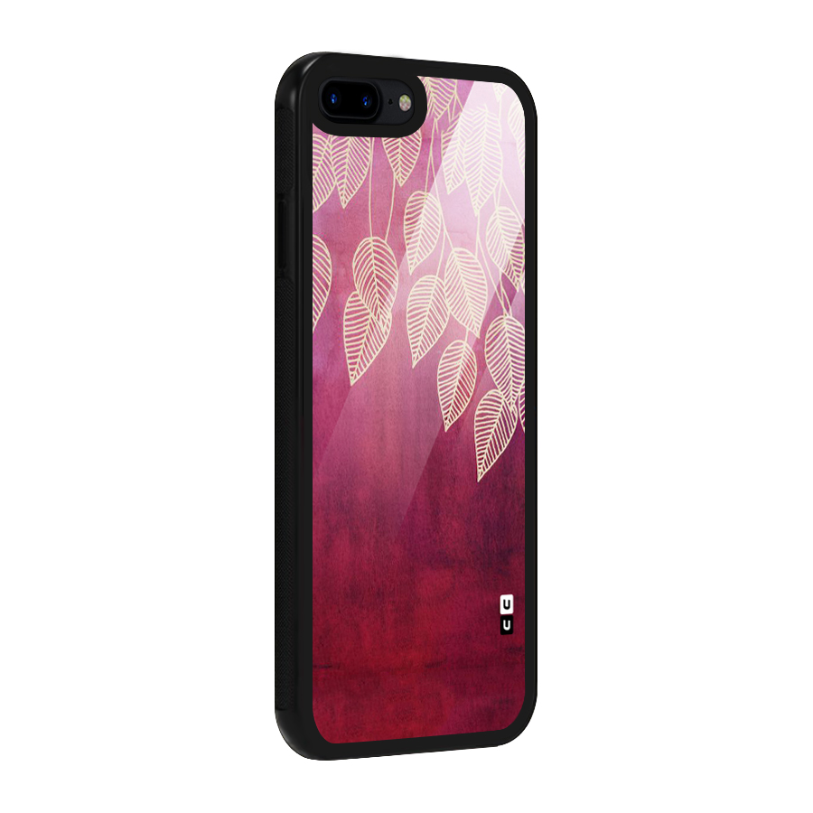 Leafy Outline Glass Back Case for iPhone 8 Plus
