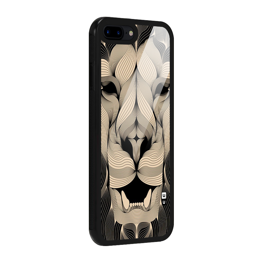 Lion Shape Design Glass Back Case for iPhone 8 Plus