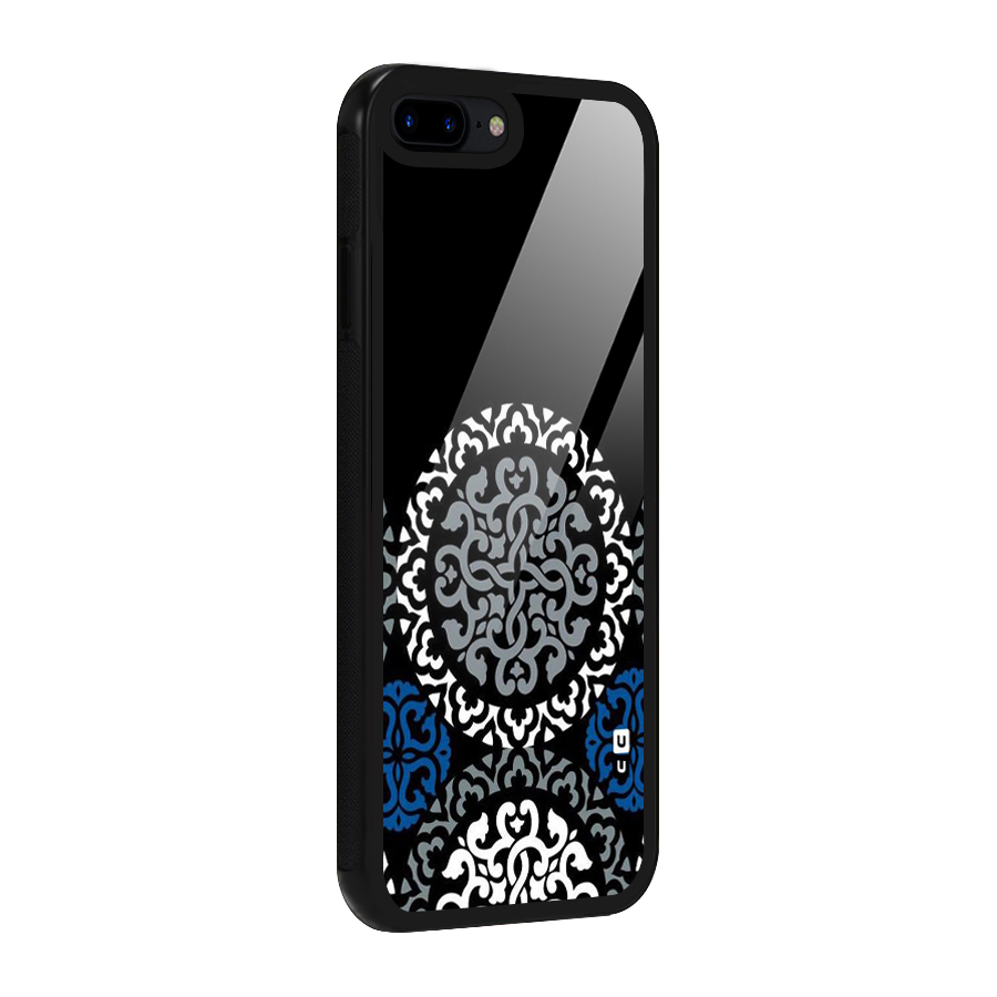 Mandala Circle Pattern Glass Back Case for iPhone 8 Plus