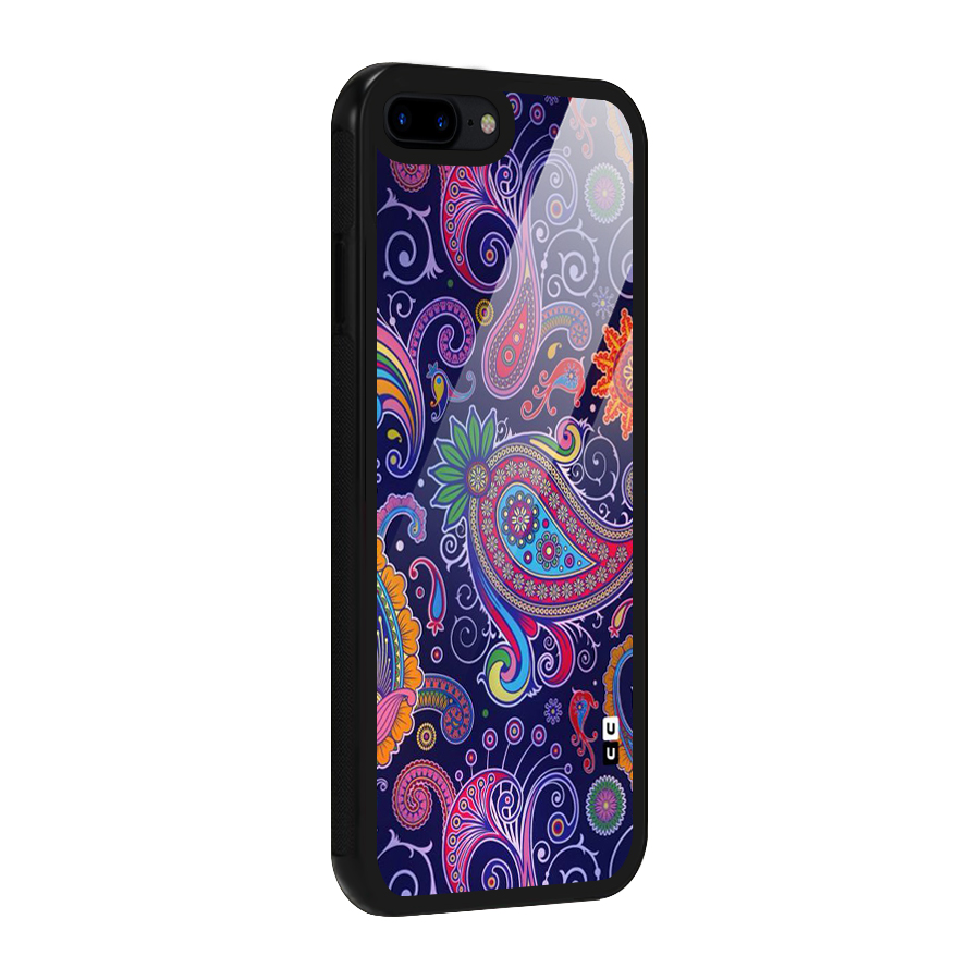 Mehendi Pattern Glass Back Case for iPhone 8 Plus