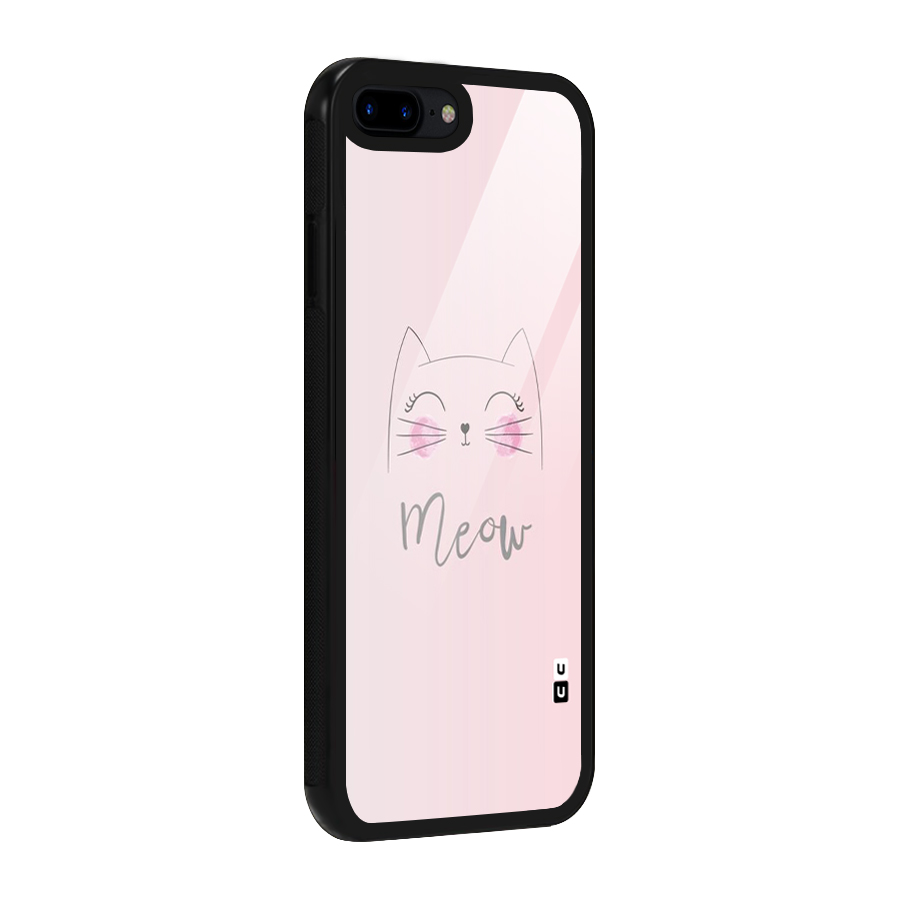 Meow Pink Glass Back Case for iPhone 8 Plus