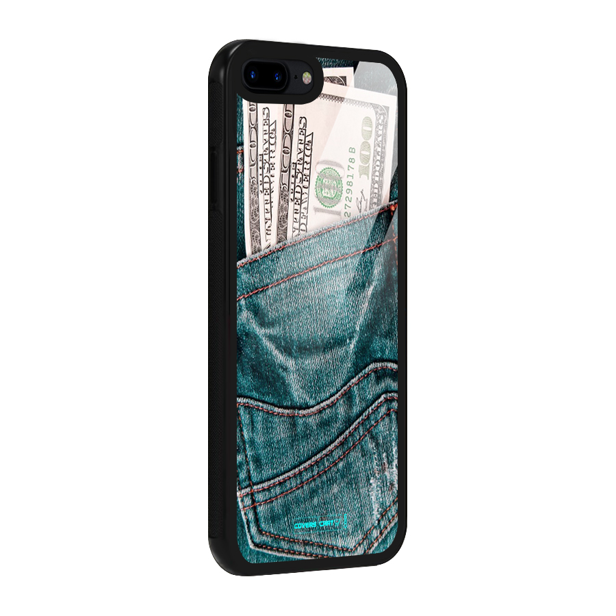 Money in Jeans Glass Back Case for iPhone 8 Plus