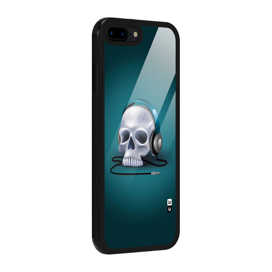 Music Skull Glass Back Case for iPhone 8 Plus