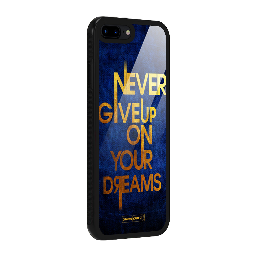 Never Give Up Glass Back Case for iPhone 8 Plus