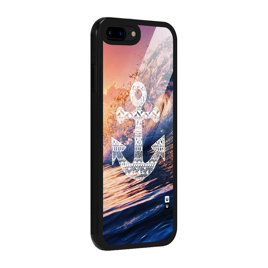 Ocean Anchor Wave Glass Back Case for iPhone 8 Plus
