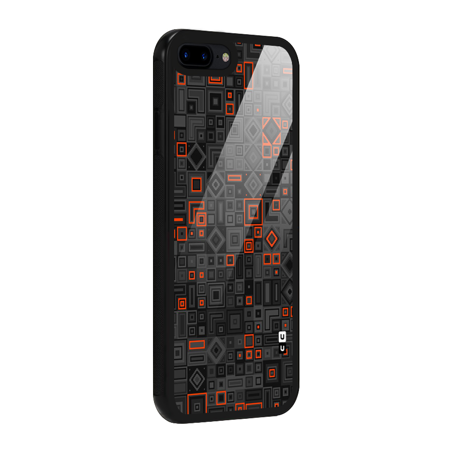 Orange Shapes Abstract Glass Back Case for iPhone 8 Plus