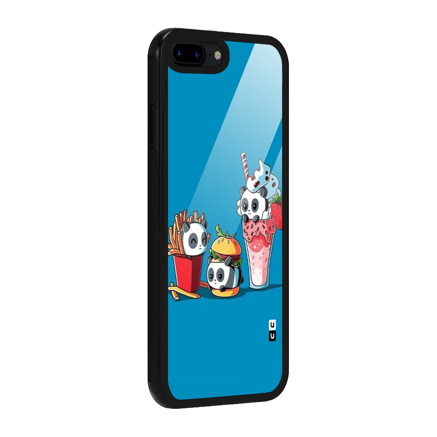 Panda Lazy Glass Back Case for iPhone 8 Plus