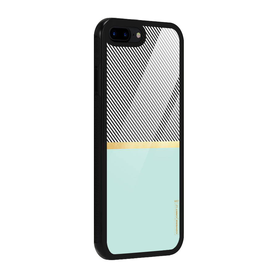 Pastel Green Base Stripes Glass Back Case for iPhone 8 Plus