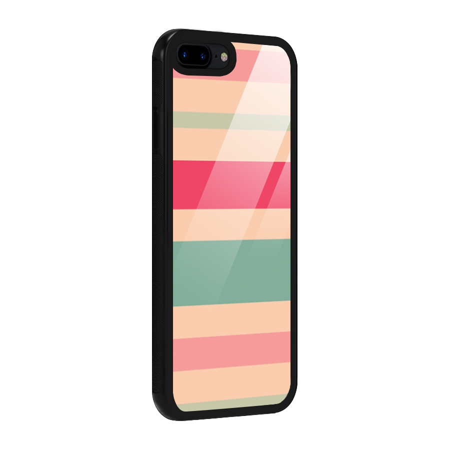 Pastel Stripes Vintage Glass Back Case for iPhone 8 Plus