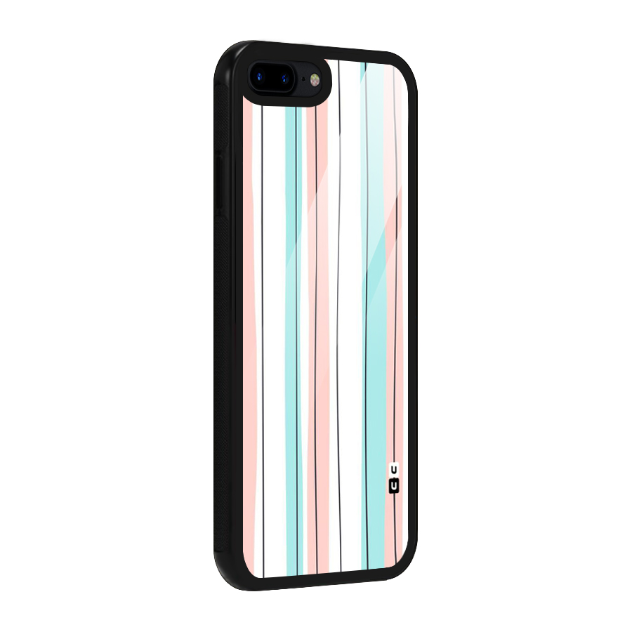 Pastel Tri Stripes Glass Back Case for iPhone 8 Plus