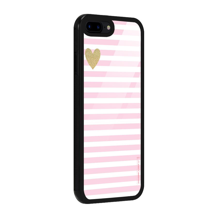 Pink Stripes Glass Back Case for iPhone 8 Plus
