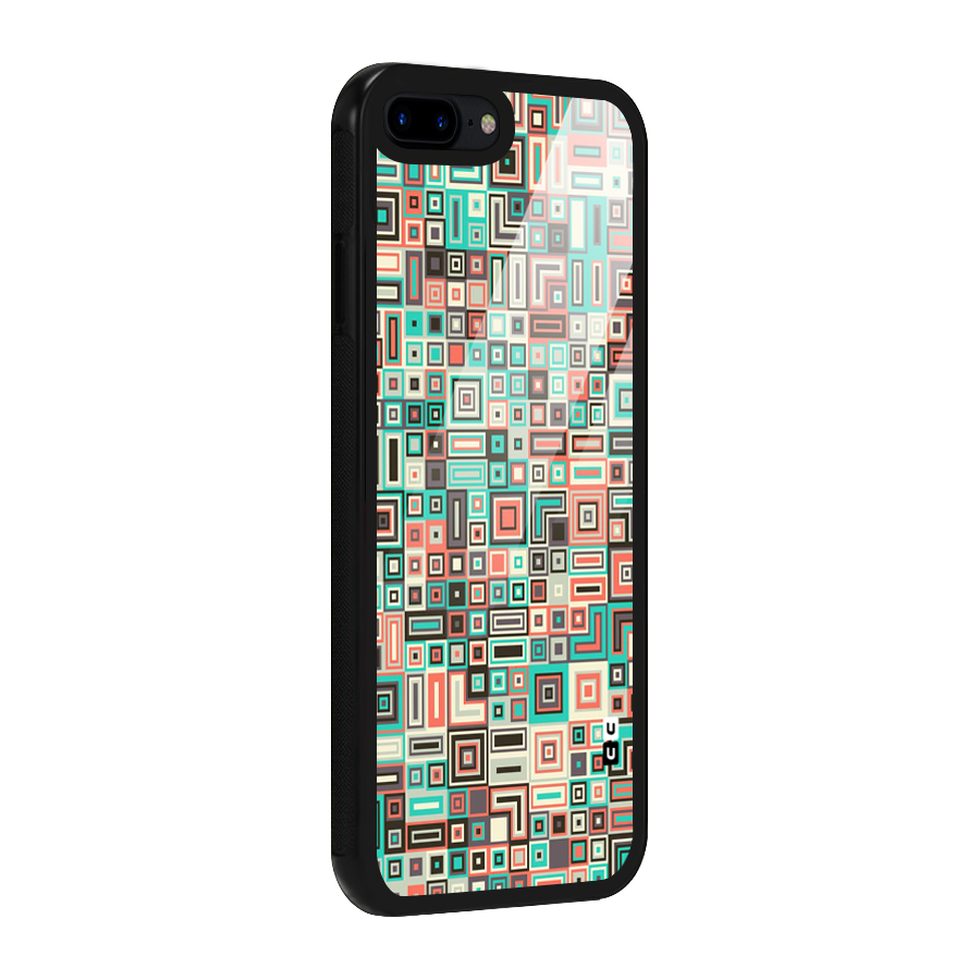 Pretty Boxes Design Glass Back Case for iPhone 8 Plus