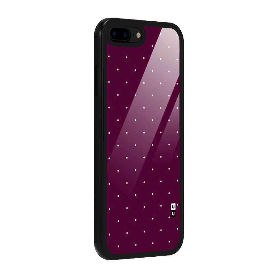 Purple Polka Glass Back Case for iPhone 8 Plus