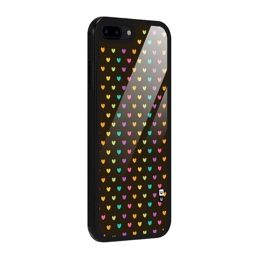 Rainbow Hearts Glass Back Case for iPhone 8 Plus