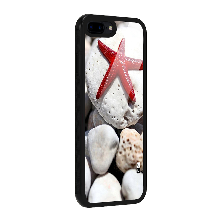 Red Star Fish Glass Back Case for iPhone 8 Plus