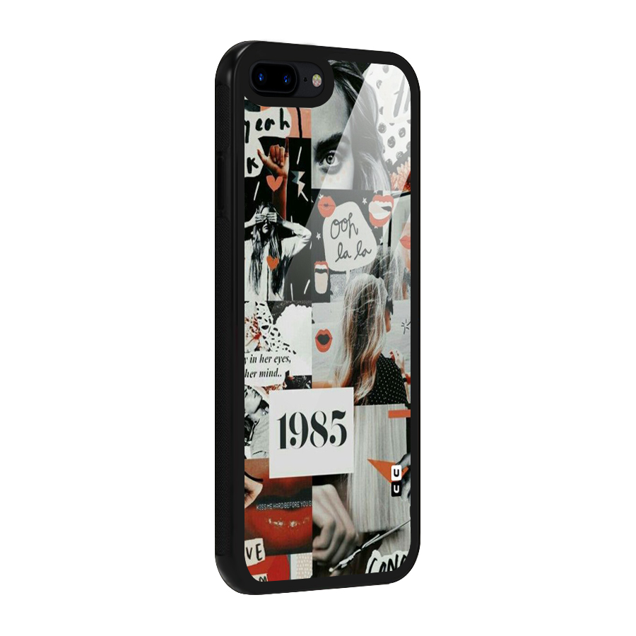 Retro Pattern Glass Back Case for iPhone 8 Plus
