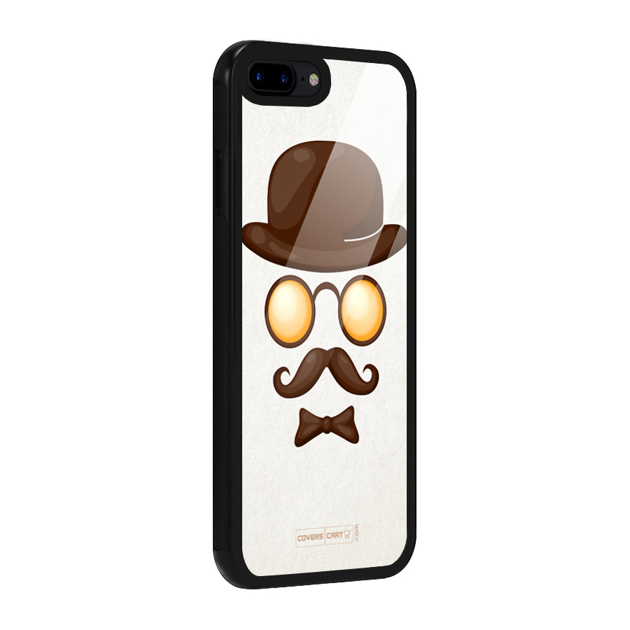 Retro Style Glass Back Case for iPhone 8 Plus
