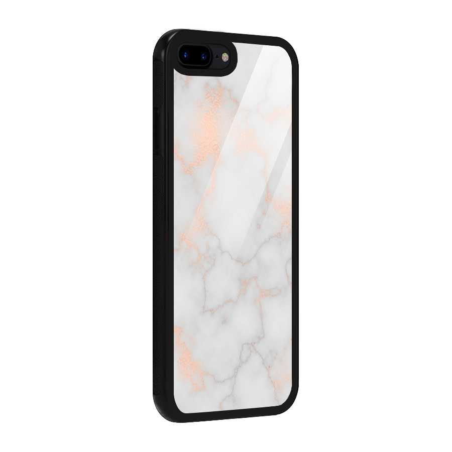 RoseGold Marble Glass Back Case for iPhone 8 Plus