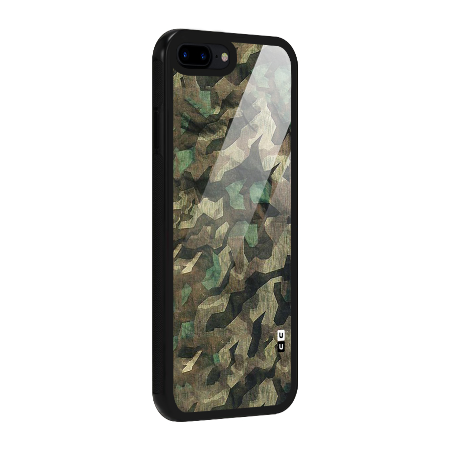 Rugged Army Glass Back Case for iPhone 8 Plus
