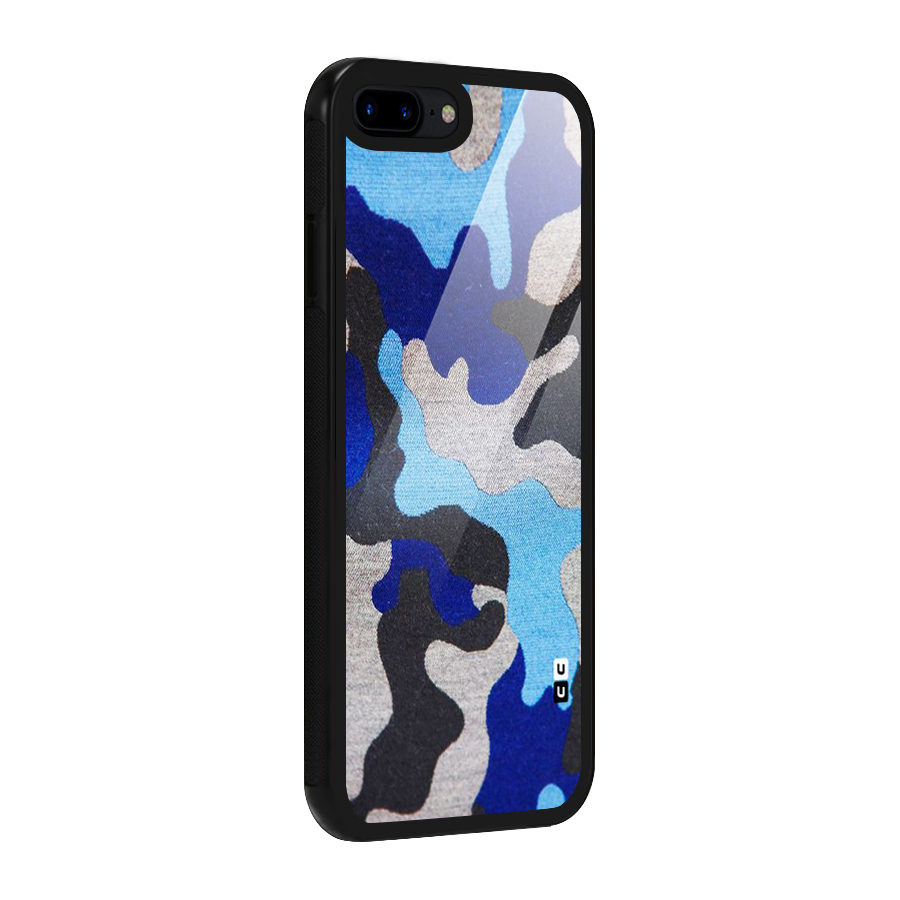 Rugged Camouflage Glass Back Case for iPhone 8 Plus