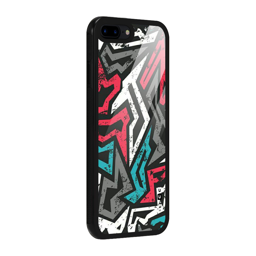 Rugged Strike Abstract Glass Back Case for iPhone 8 Plus