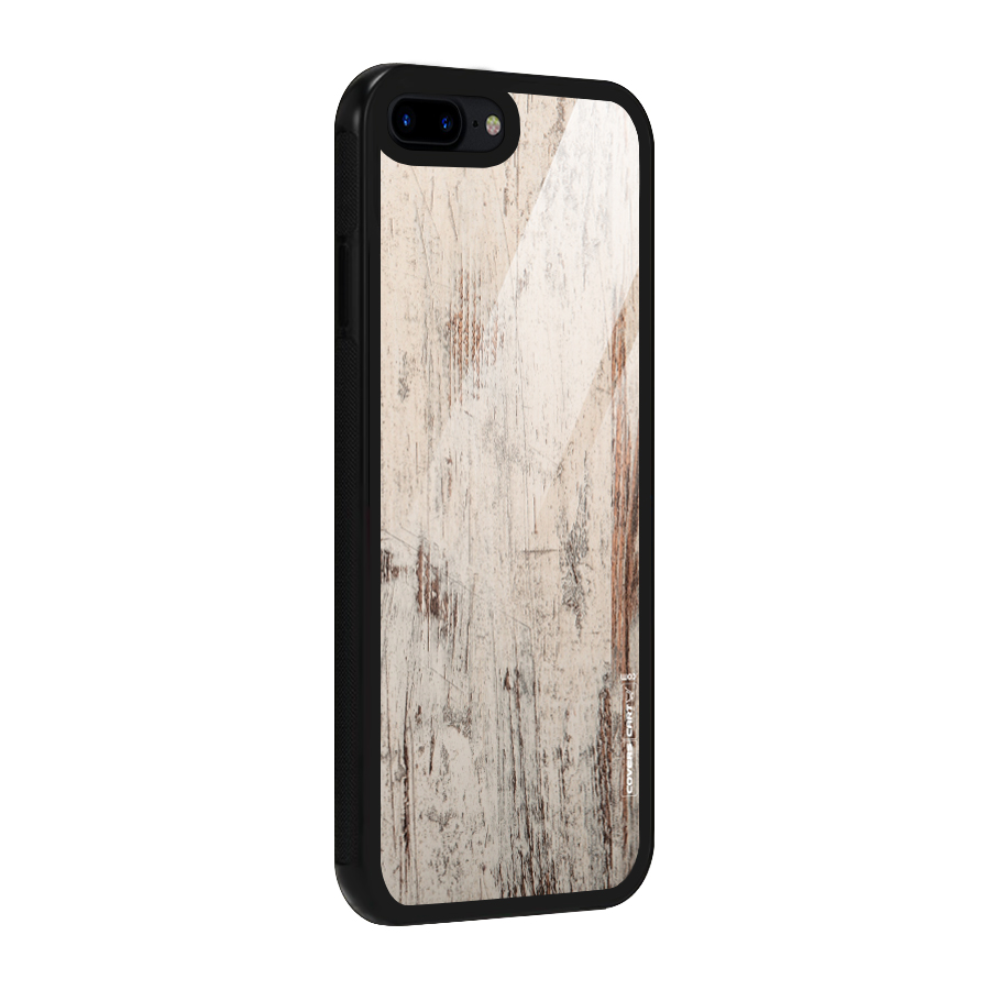 Rugged Wooden Texture Glass Back Case for iPhone 8 Plus