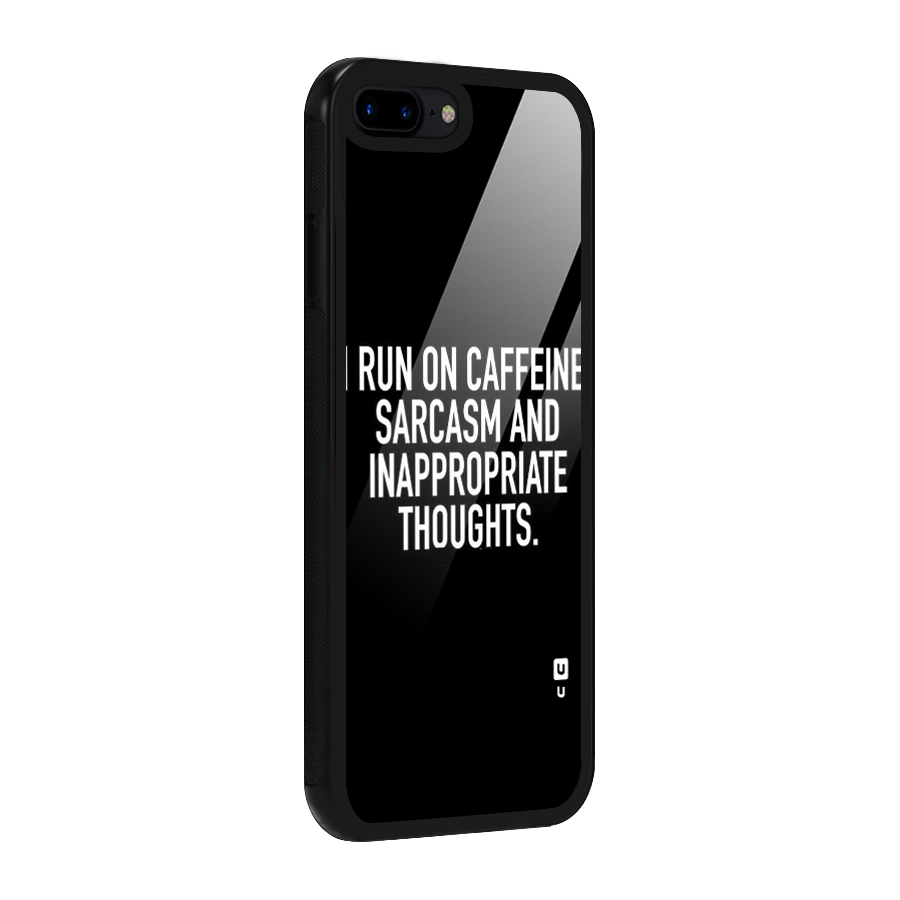 Sarcasm And Caffeine Glass Back Case for iPhone 8 Plus